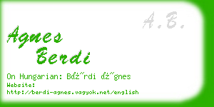 agnes berdi business card